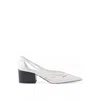 Prada 55 Leather Pumps In White