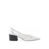 Prada 55 Leather Pumps In White