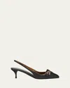 Prada 55mm Brushed Leather Slingback Pumps In Brown