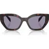Prada Tortoiseshell-effect Cat-eye Sunglasses In Grey Green