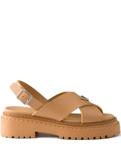 Prada 55mm Cross-strap Platform Sandals