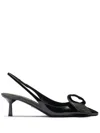 Prada 55 Slingback Pumps In Patent Leather In Black