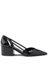 Prada Leather Cutout Block-heel Pumps In Animal Print
