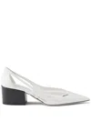 Prada 55 Leather Pumps In White