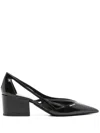 Prada Leather Cutout Block-heel Pumps In Animal Print