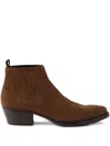 Prada 55mm Elasticated-gusset Suede Chelsea Boots In Burgundy