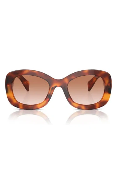 Prada 55mm Gradient Oval Sunglasses In Brown Grad