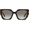 Prada Sunglasses In Black/tortoise/grey Gr