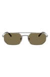 Prada 55mm Irregular Sunglasses In Silver