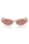 Prada Pr 26zs Beveled Acetate & Plastic Oval Sunglasses In Light Brown