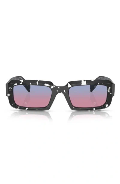 Prada 55mm Irregular Sunglasses In Black