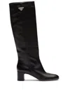 Prada 55mm Knee-high Leather Boots In Black