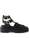 Prada Women's Leather Sandals With Ankle Straps