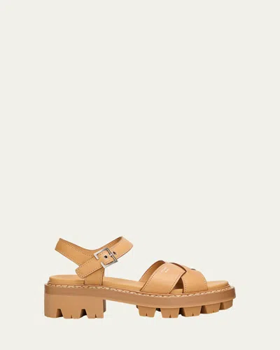PRADA 55MM LEATHER PLATFORM SANDALS