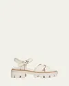 Prada 55mm Leather Platform Sandals In White