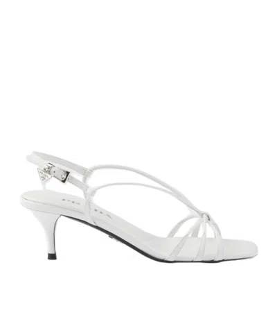 PRADA HEELED LEATHER SANDALS
