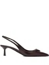 Prada 55mm Leather Slingback Pump In Burgundy