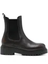 Prada 55mm Logo-debossed Boots In Brown