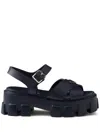 Prada Monolith Platform Sandals In Blue