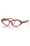Prada 55mm Oval Optical Glasses In Transparent