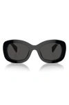Prada 55mm Oval Sunglasses In Black