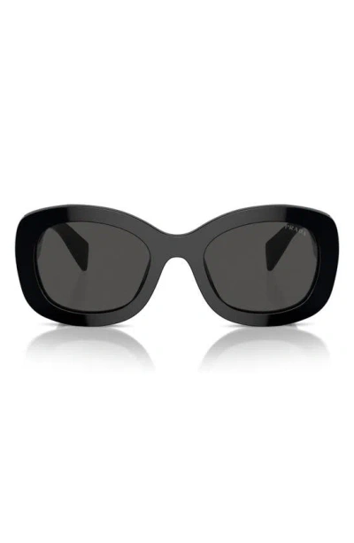 Prada 55mm Oval Sunglasses In Black