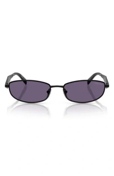 Prada 55mm Oval Sunglasses In Blue