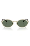 Prada Womens Gold 65zs Oval-frame Metal Sunglasses In Dark Green/gold