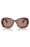 Prada 55mm Oval Sunglasses In Pink/ Brown Havana