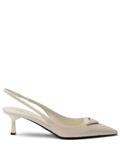 PRADA 55MM PATENT-LEATHER SLINGBACK PUMPS