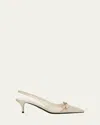 Prada 55mm Perforated Leather Slingback Pumps In Multi