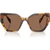 Prada 55mm Pillow Sunglasses In Brown