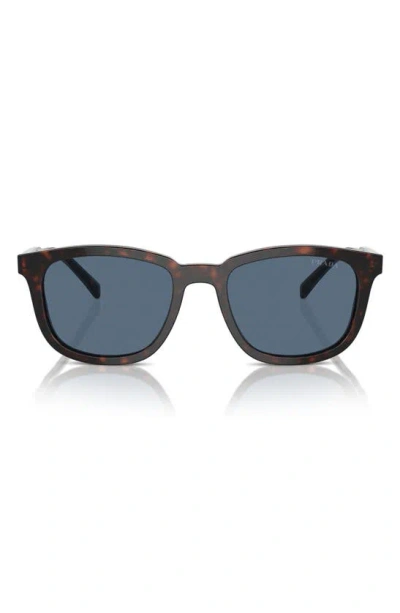 Prada 55mm Pillow Sunglasses In Brown/ Dark Blue