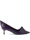 Prada Scarpe Con Tacco In Pelle Viola Donna In Purple