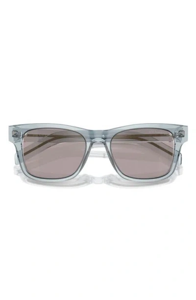 Prada 55mm Polarized Rectangular Sunglasses In Gray