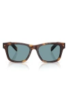 Prada 55mm Polarized Rectangular Sunglasses In Green Tortoise