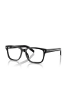 Prada 55mm Rectangle Optical Glasses In Black