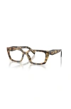 Prada 55mm Rectangle Optical Glasses In Brown