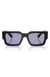 Prada 55mm Rectangular Sunglasses In Black