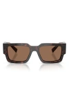 Prada 55mm Rectangular Sunglasses In Brown