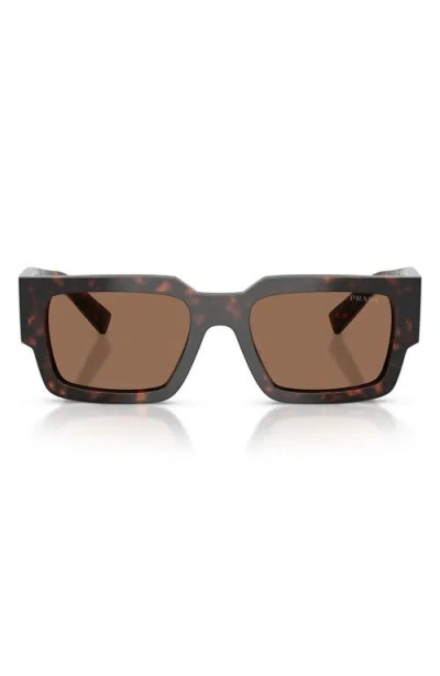 Prada 55mm Rectangular Sunglasses In Brown