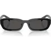 Prada 55mm Rectangular Sunglasses In 16k08z55 Dark Grey