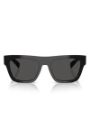 Prada 55mm Rectangular Sunglasses In Black