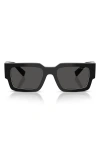 Prada 55mm Rectangular Sunglasses In Black