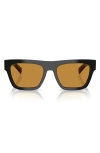 Prada 55mm Rectangular Sunglasses In Black