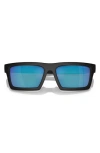 Prada 55mm Rectangular Sunglasses In Black/ Green Blue