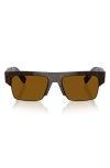 Prada 55mm Rectangular Sunglasses In Brown