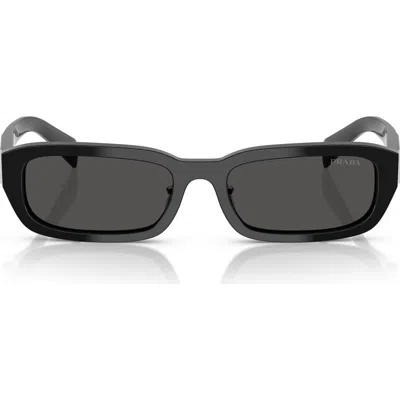 Prada 55mm Rectangular Sunglasses In Dark Grey