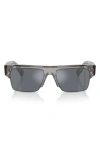 Prada 55mm Rectangular Sunglasses In Gray