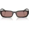 Prada 55mm Rectangular Sunglasses In Lite Brown